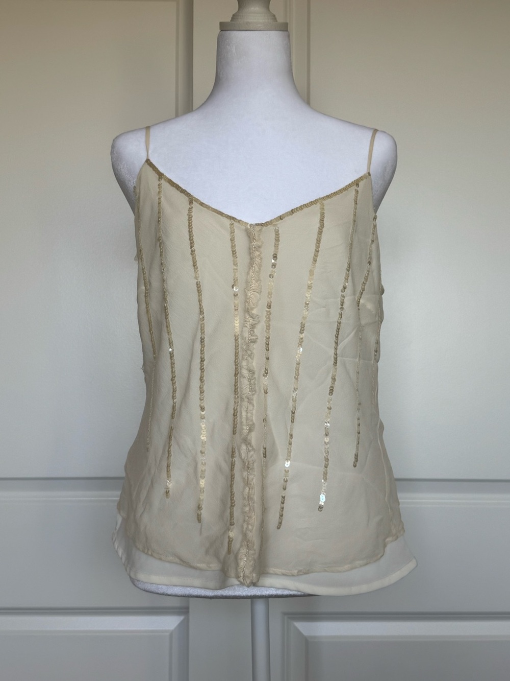 Vintage y2k ivory silk tank top